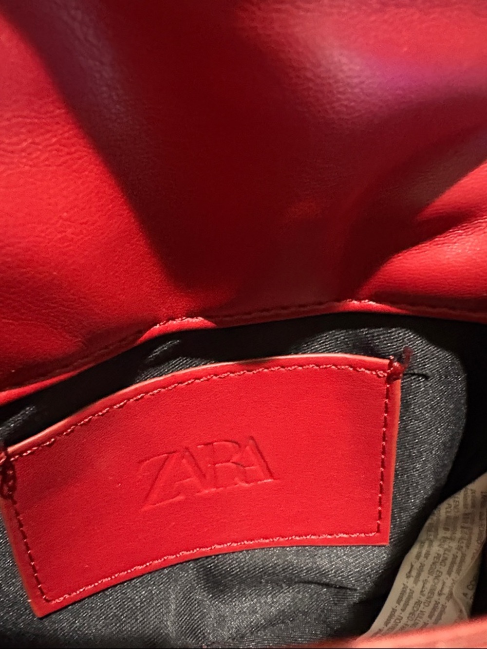 Zara Quilted Red Crossbody with Gold Chain - Picture 5 of 7